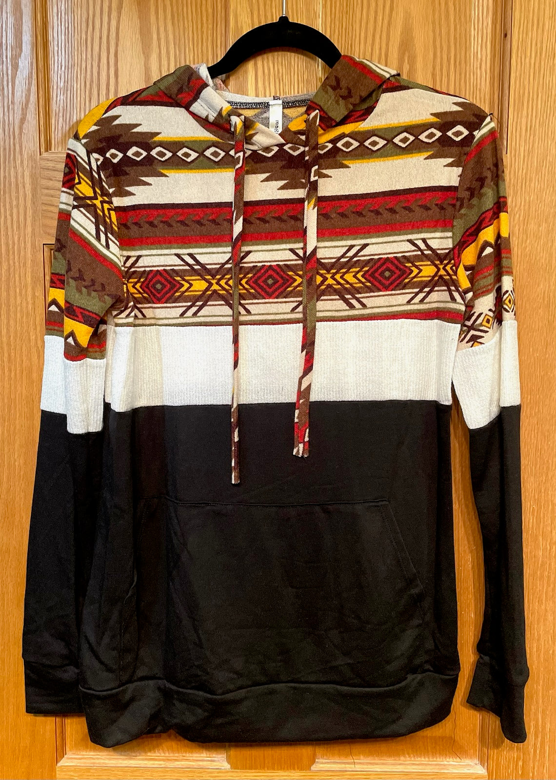 Aztec Color Block Hoodie