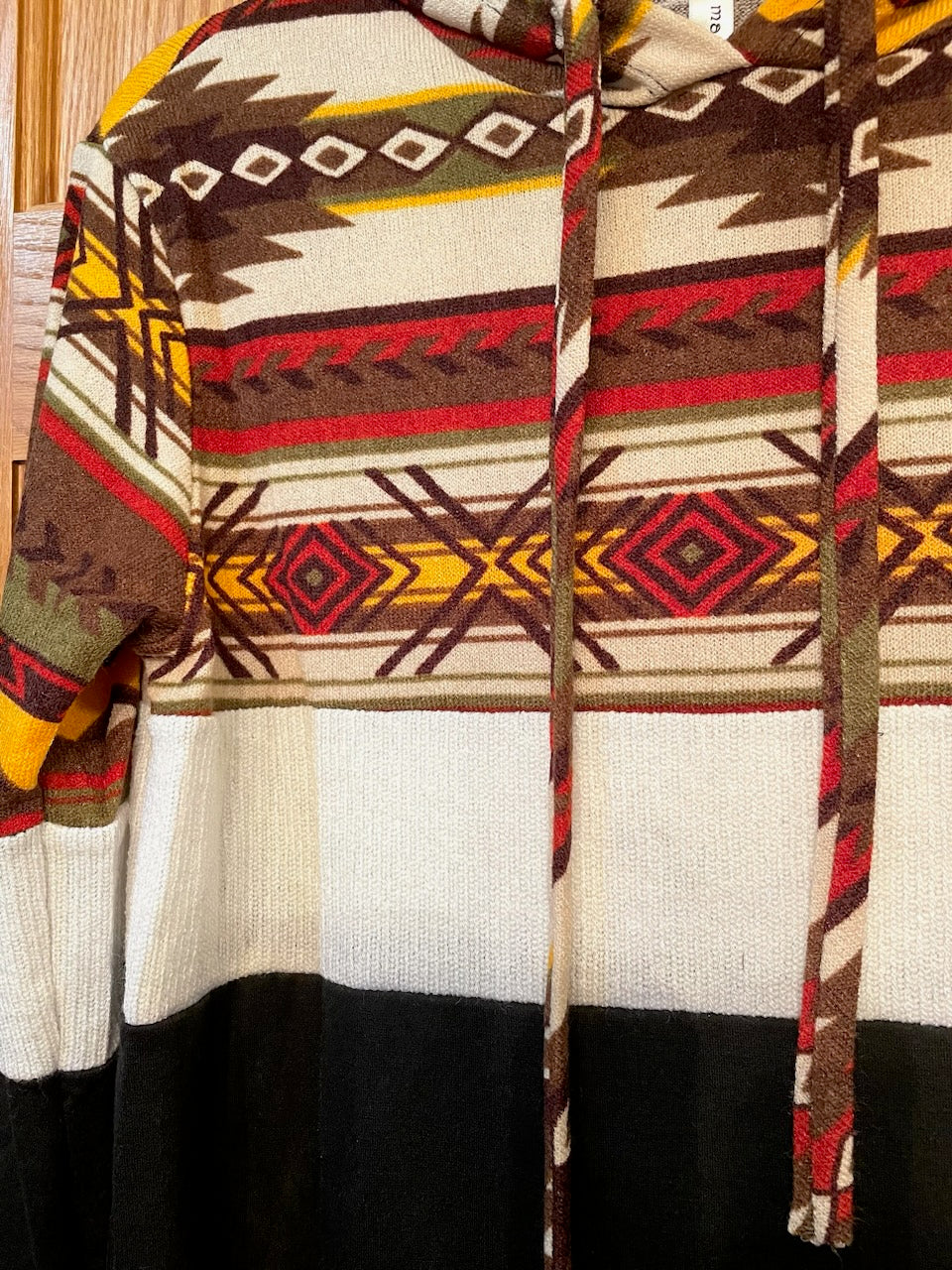 Aztec Color Block Hoodie