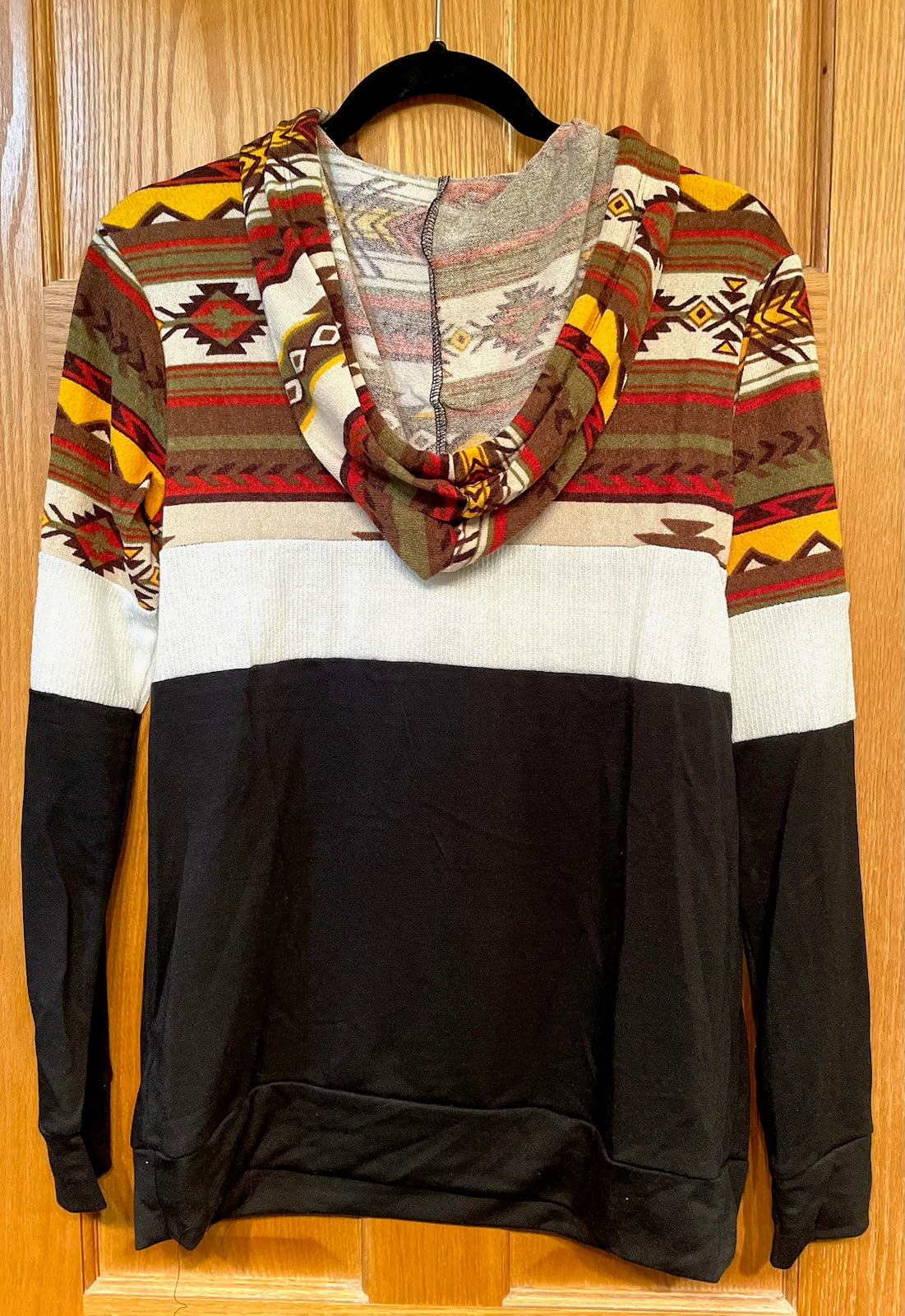 Aztec Color Block Hoodie