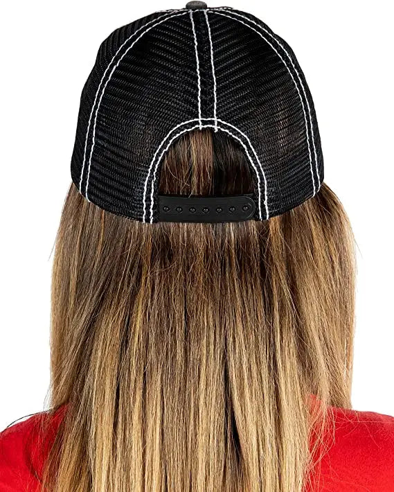 Mesh Baseball Hat w/ American Flag Patch