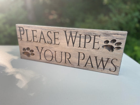 Please Wipe Your Paws Sign