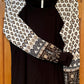 Solid Tunic Top with Paisley Print Sleeves