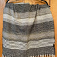 Grey Striped Scarf with Tassel