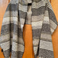 Grey Striped Scarf with Tassel