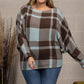 Mint Plaid Print Top