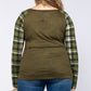 Olive Green Madras Sleeves Raglan