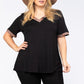 Raven Black Brown V-Neck