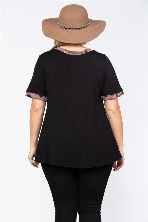 Raven Black Brown V-Neck