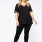 Raven Black Brown V-Neck